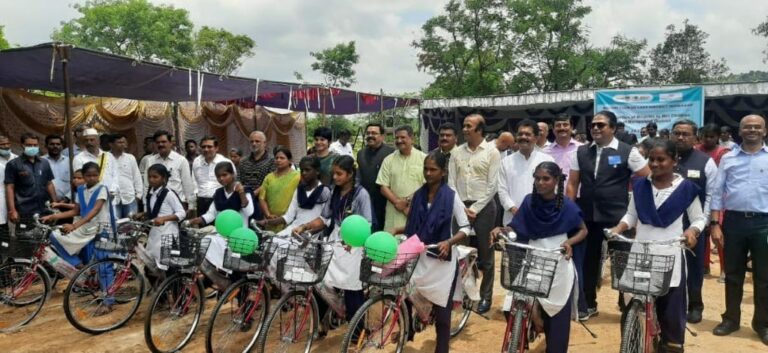 Aurobindo Pharma Foundation distributes Bicycles to Girl Students of 76 Govt. Schools in Narayanpet District, Telangana
